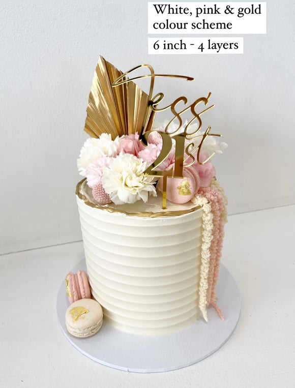 Naked smooth 3 tier rustic floral – Get Caked by Lisa